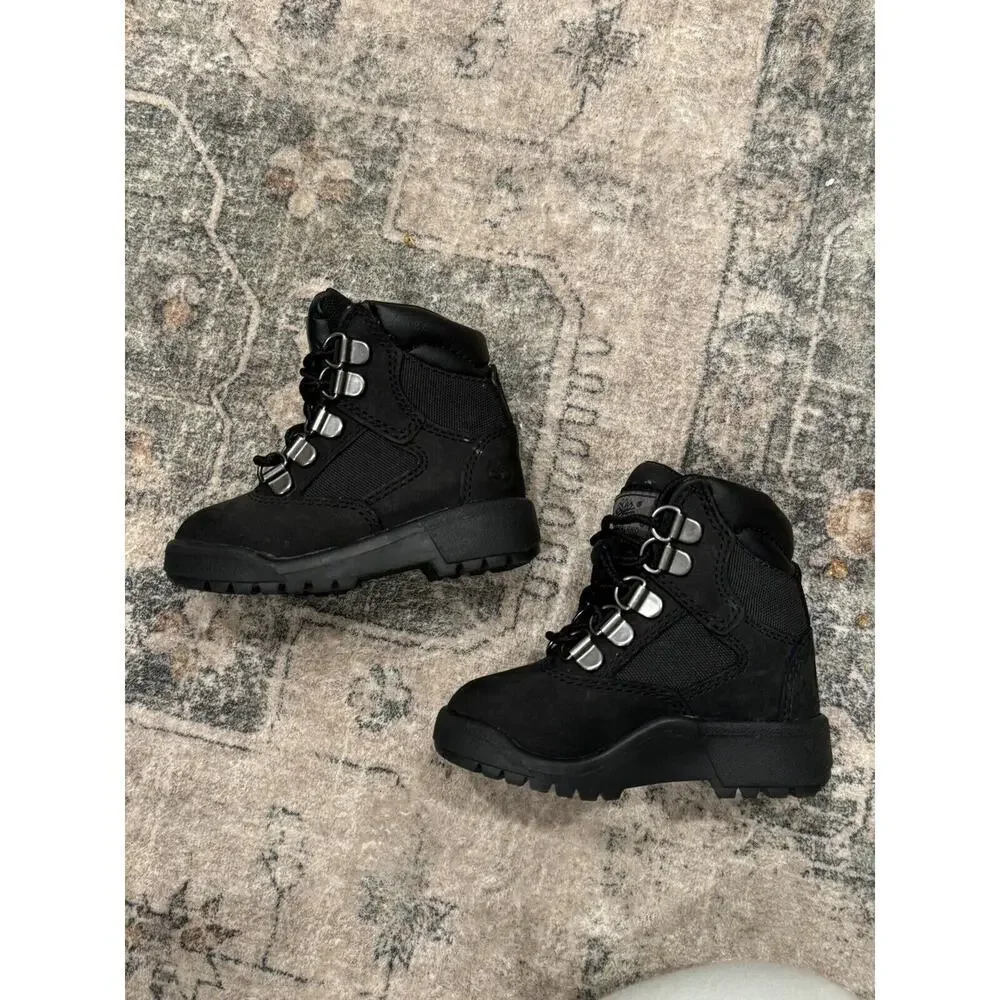 Timberland 6 inch‎ Field Boots - Toddler/baby Black Nubuck size 5C With Bonobos